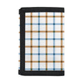 Blue And Brown Tattersall Pattern Print Trifold Wallet