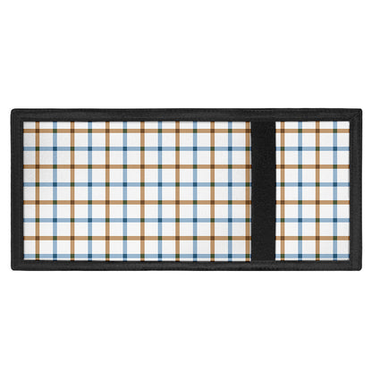 Blue And Brown Tattersall Pattern Print Trifold Wallet