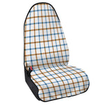 Blue And Brown Tattersall Pattern Print Waterproof Car Seat Cover