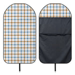 Blue And Brown Tattersall Pattern Print Waterproof Car Seat Cover