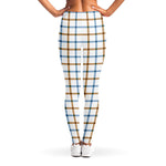Blue And Brown Tattersall Pattern Print Women's Leggings