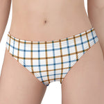 Blue And Brown Tattersall Pattern Print Women's Panties
