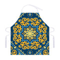 Blue And Gold Bohemian Mandala Print Adjustable Apron