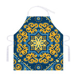 Blue And Gold Bohemian Mandala Print Adjustable Apron