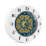 Blue And Gold Bohemian Mandala Print Alarm Clock