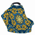 Blue And Gold Bohemian Mandala Print Baby Seat Cover