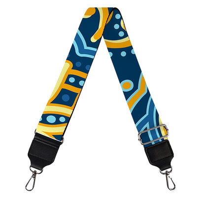 Blue And Gold Bohemian Mandala Print Bag Strap