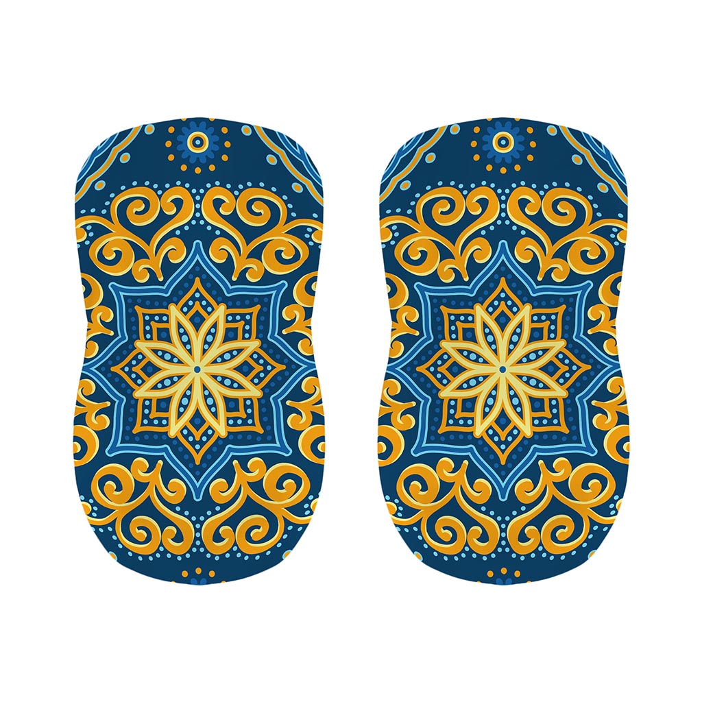 Blue And Gold Bohemian Mandala Print Bar Stool Covers