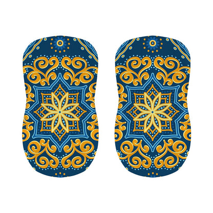 Blue And Gold Bohemian Mandala Print Bar Stool Covers
