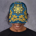 Blue And Gold Bohemian Mandala Print Baseball Cap