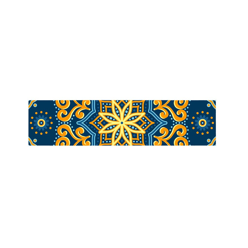 Blue And Gold Bohemian Mandala Print Bed Runner