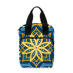 Blue And Gold Bohemian Mandala Print Bible Tote Bag