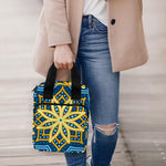 Blue And Gold Bohemian Mandala Print Bible Tote Bag