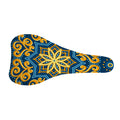 Blue And Gold Bohemian Mandala Print Bicycle Seat Cover
