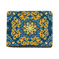 Blue And Gold Bohemian Mandala Print Bifold Wallet