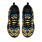 Blue And Gold Bohemian Mandala Print Black Running Shoes