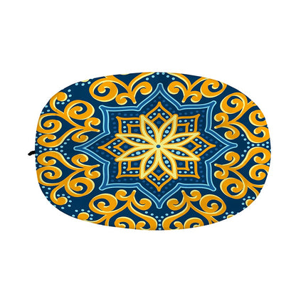 Blue And Gold Bohemian Mandala Print Car Side Mirror Covers