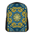 Blue And Gold Bohemian Mandala Print Casual Backpack