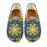 Blue And Gold Bohemian Mandala Print Casual Shoes