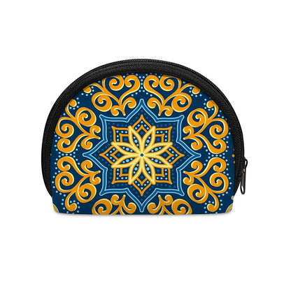 Blue And Gold Bohemian Mandala Print Coin Purse