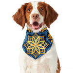 Blue And Gold Bohemian Mandala Print Dog Bandana
