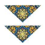 Blue And Gold Bohemian Mandala Print Dog Bandana