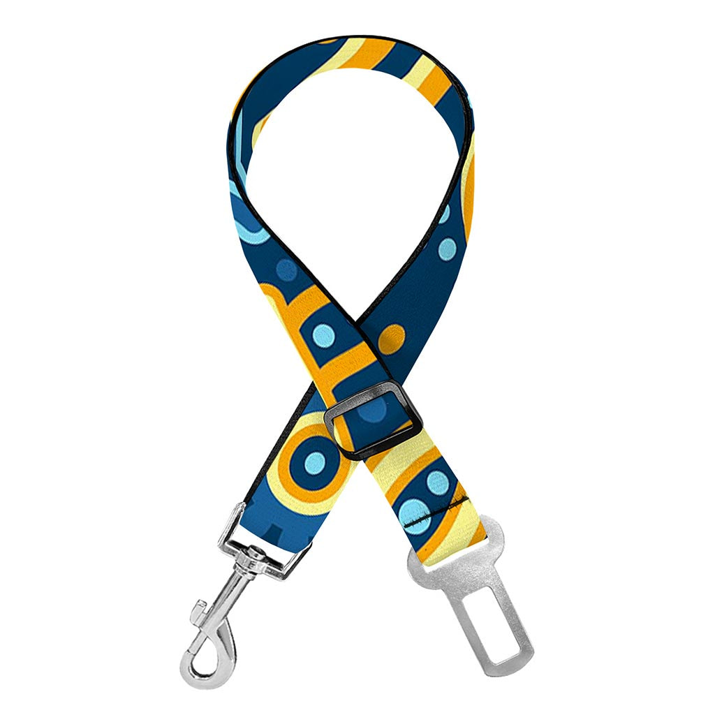 Blue And Gold Bohemian Mandala Print Dog Seat Belt