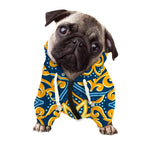 Blue And Gold Bohemian Mandala Print Dog Zip Up Hoodie