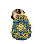 Blue And Gold Bohemian Mandala Print Dog Zip Up Jacket