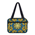 Blue And Gold Bohemian Mandala Print Double Strap Bible Bag
