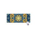 Blue And Gold Bohemian Mandala Print Extended Mouse Pad