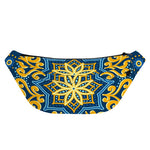 Blue And Gold Bohemian Mandala Print Fanny Pack