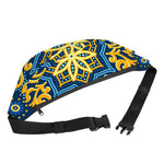 Blue And Gold Bohemian Mandala Print Fanny Pack