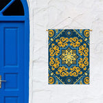 Blue And Gold Bohemian Mandala Print Garden Flag