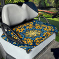 Blue And Gold Bohemian Mandala Print Golf Cart Seat Cover