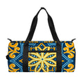 Blue And Gold Bohemian Mandala Print Gym Bag