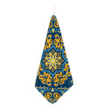 Blue And Gold Bohemian Mandala Print Hand Towel