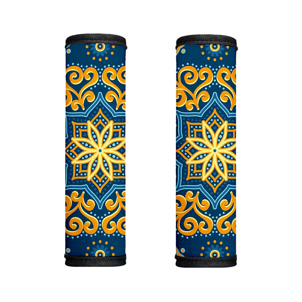 Blue And Gold Bohemian Mandala Print Handle Covers