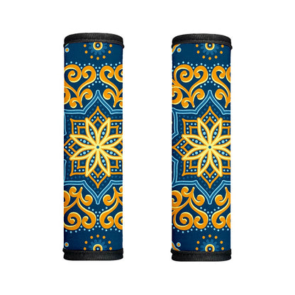 Blue And Gold Bohemian Mandala Print Handle Covers