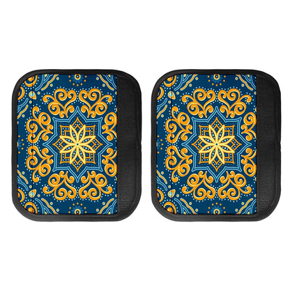 Blue And Gold Bohemian Mandala Print Handle Covers