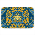 Blue And Gold Bohemian Mandala Print Indoor Door Mat