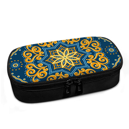 Blue And Gold Bohemian Mandala Print Insulin Cooler Travel Case