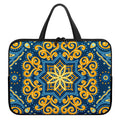 Blue And Gold Bohemian Mandala Print Laptop Sleeve With Handle