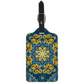 Blue And Gold Bohemian Mandala Print Luggage Tag