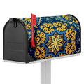 Blue And Gold Bohemian Mandala Print Mailbox Cover