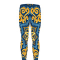 Blue And Gold Bohemian Mandala Print Men's Leggings