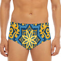 Blue And Gold Bohemian Mandala Print Men's Triangle Swim Briefs