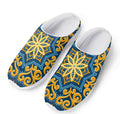 Blue And Gold Bohemian Mandala Print Mesh Casual Shoes