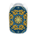 Blue And Gold Bohemian Mandala Print Mesh Laundry Hamper
