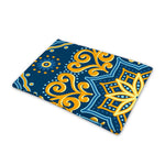 Blue And Gold Bohemian Mandala Print Pet Cooling Mat Cover